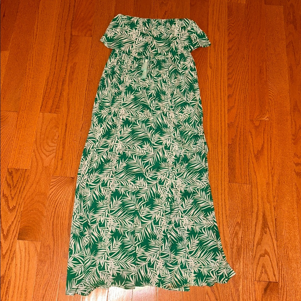 Green Leaf Print Women's Skirt